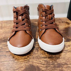 Cat & Jack Toddler Boys High Top Sneakers - Cognac Size 7